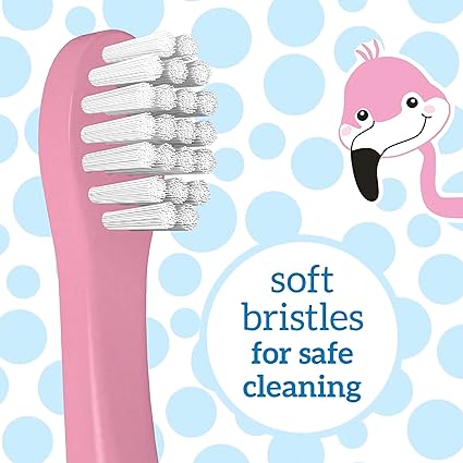 Dr. Brown's Cepillo de dientes para bebés y niños pequeños, flamingo 1-4 años