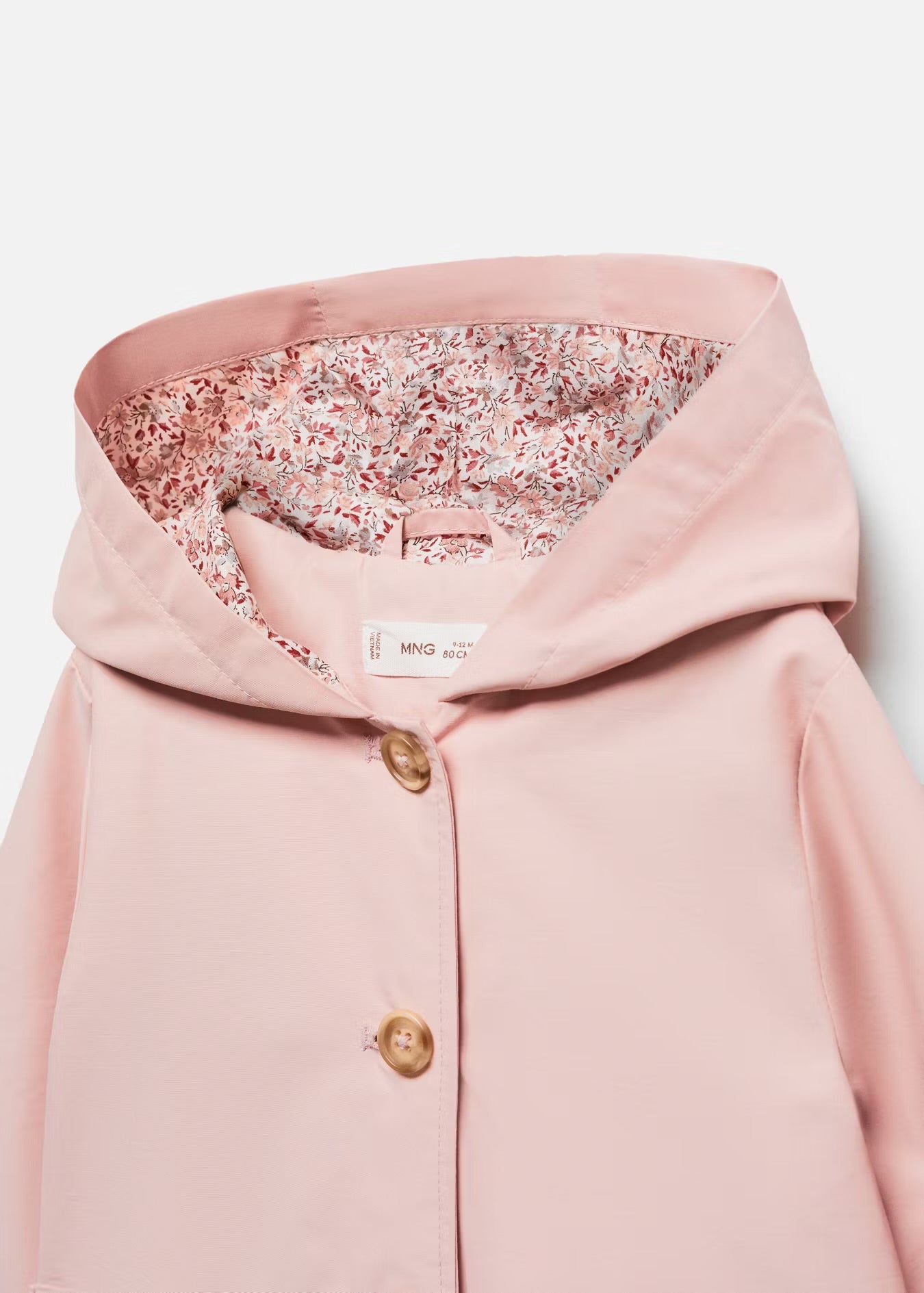 Abrigo Mango con botones rosa