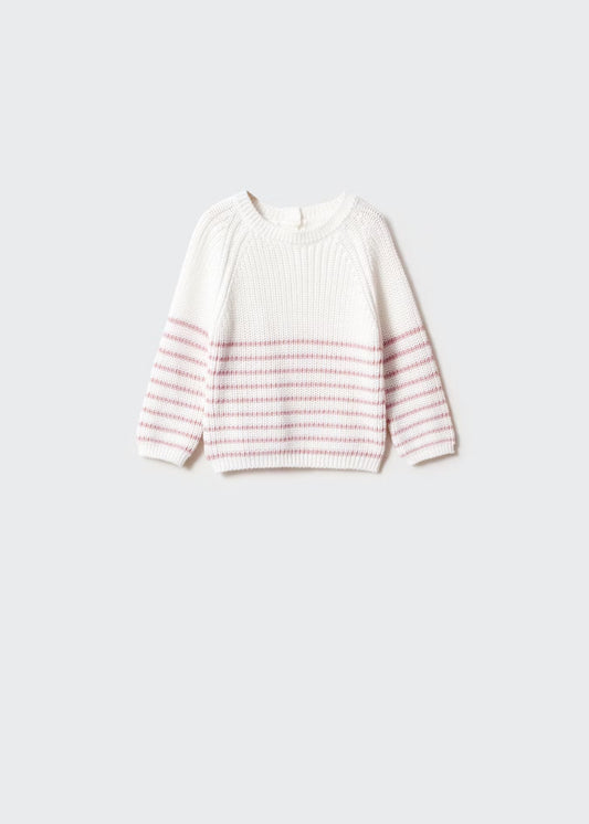 Jersey Mango con punto rayas rosa