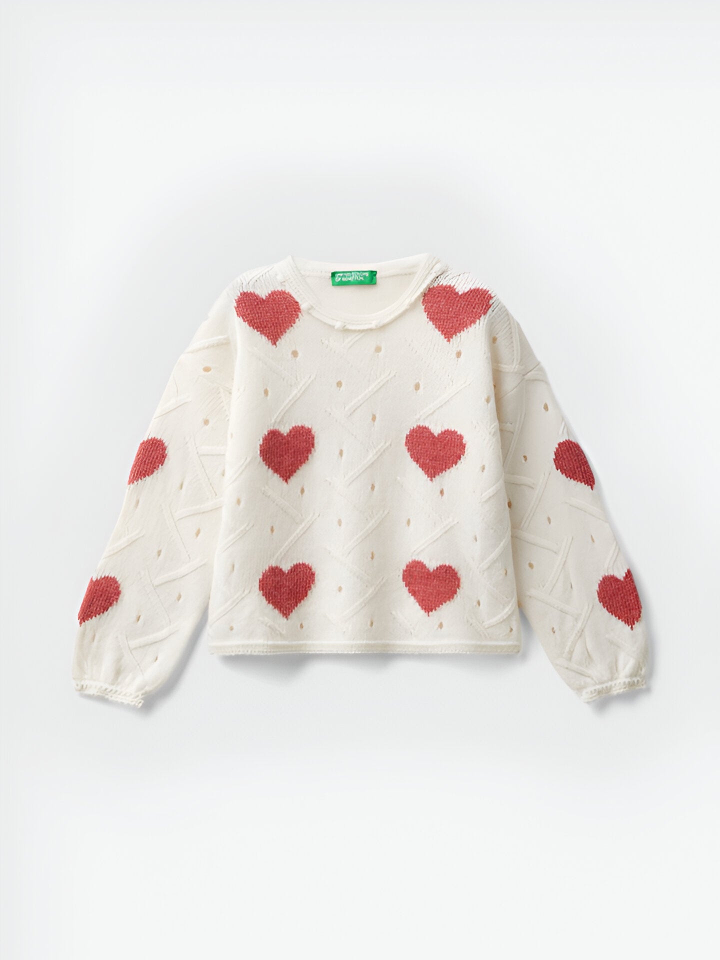 Jersey Benetton con grabado de corazones